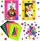 24 Pieces Colorful Felt Photo Frames Holiday Picture Frames and 50 Pieces Colorful Glitter Foam Stickers for Home and Office Decoration,12 Colors, 4 x 6 Photos(4.7 x 2.8 Inch,Simple Colors)